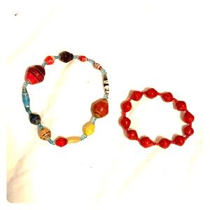 Hand made Paper bead bracelets
